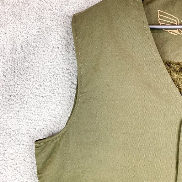 Cool Choice Cargo Vest Mens Large Green Faux Fur Lined Outdoor Leisure Casual - Picture 4 of 15